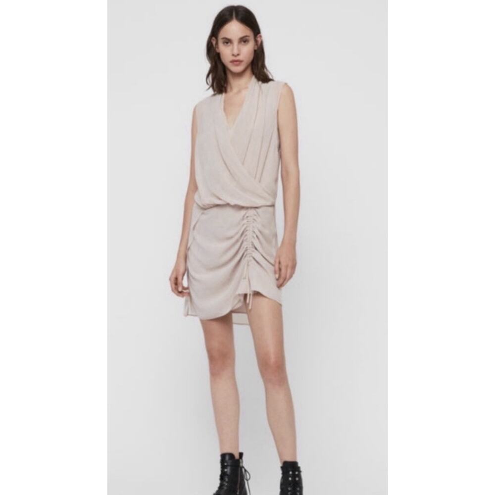 AllSaints Cathea Shift Dress Pink Blush